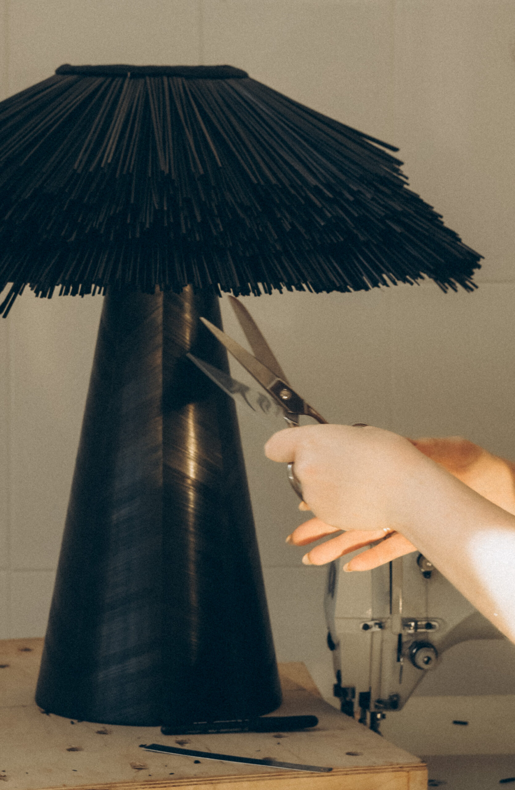 Handcrafting process of the Roots of Home Black S table lamp by RUDA Studio