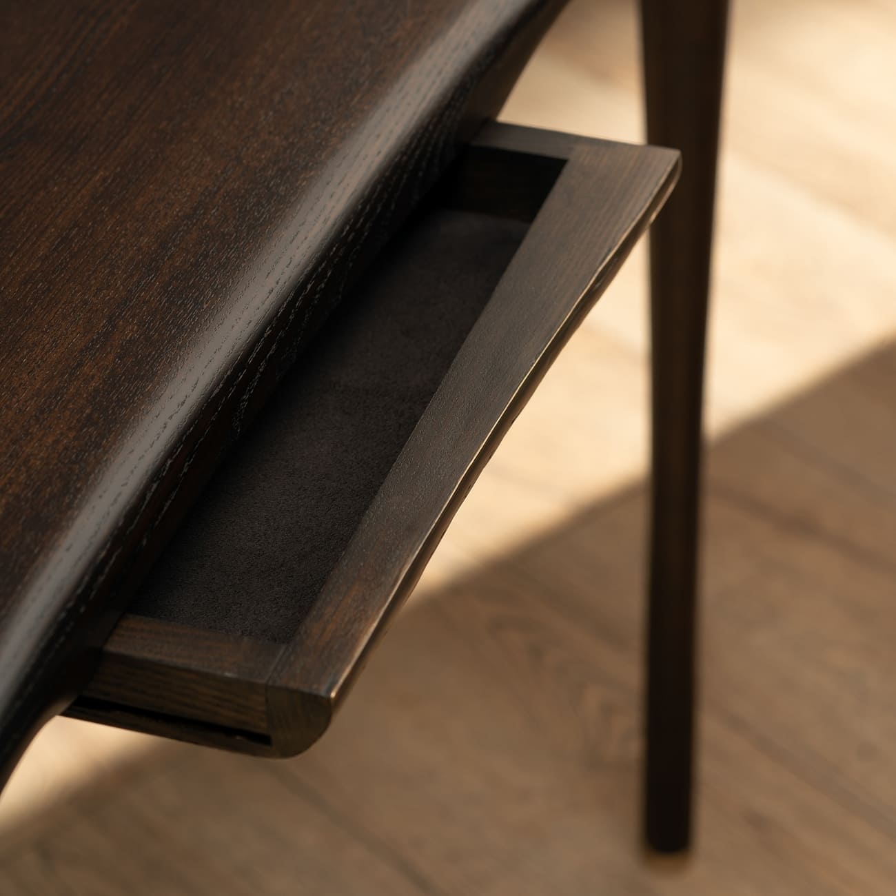 Functional drawer detail in TD 01 desk by Tomasz Omachel Studio