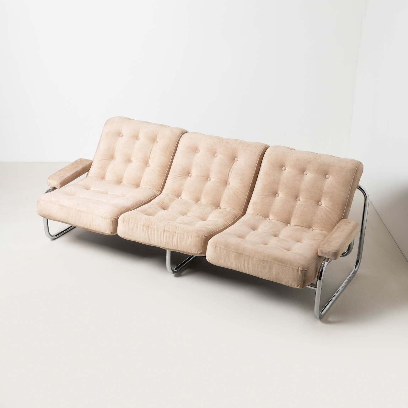 IKEA Borkum three seater sofa, front angled view.