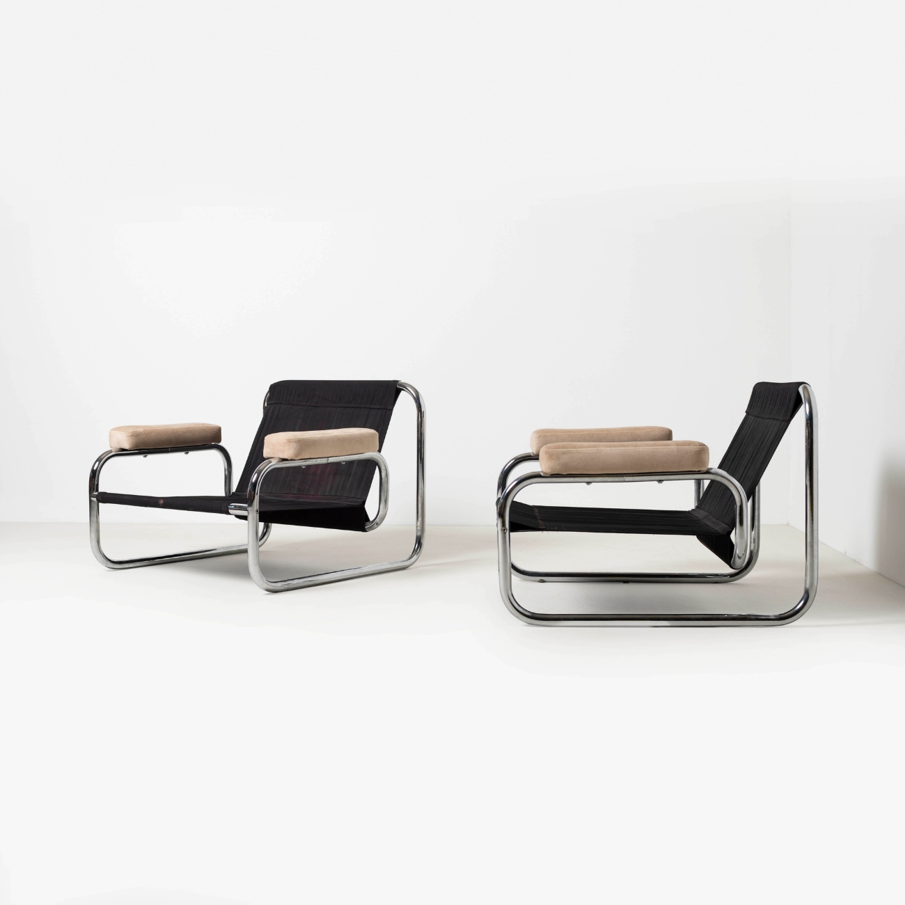 IKEA Borkum lounge chairs, rear view showing the original frame.