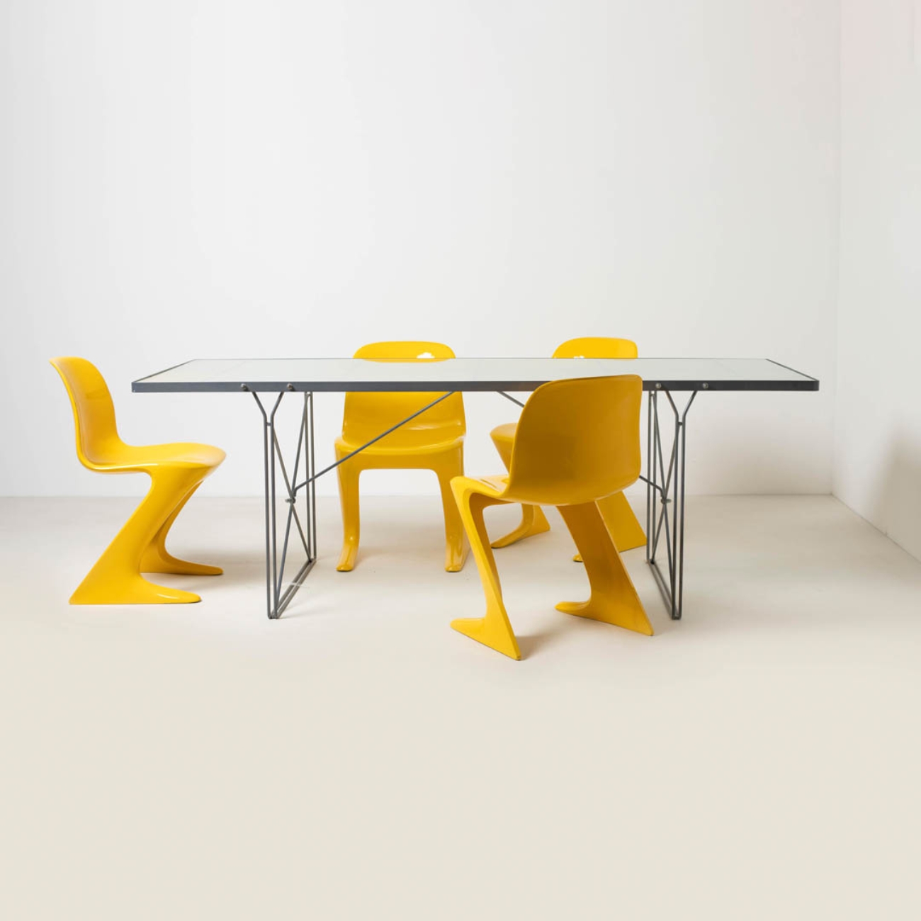 IKEA Moment dining table with four chairs.