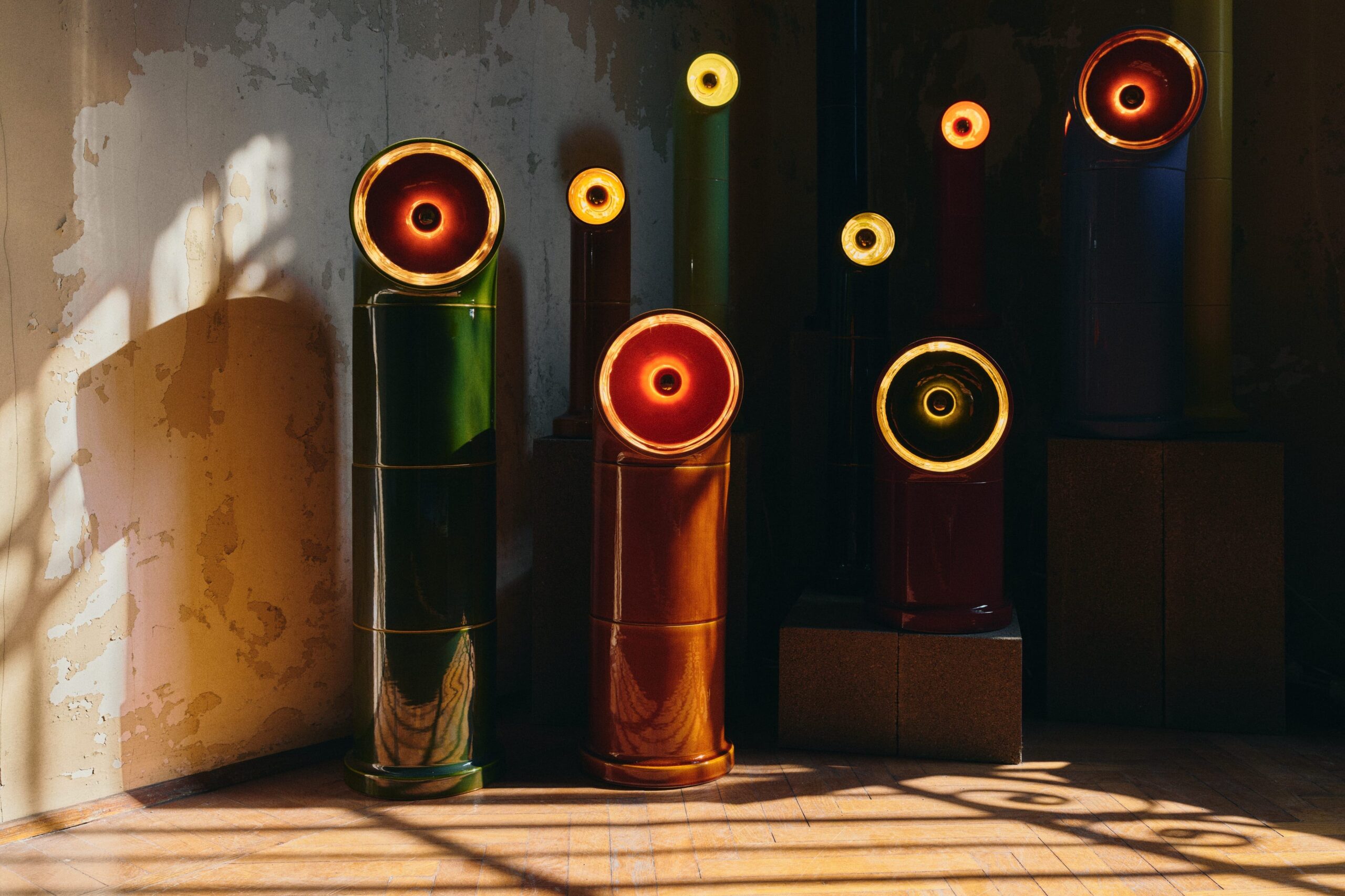 Modular ceramic lighting from the OP collection by Pani Jurek photographed by Tomo Yarmush.