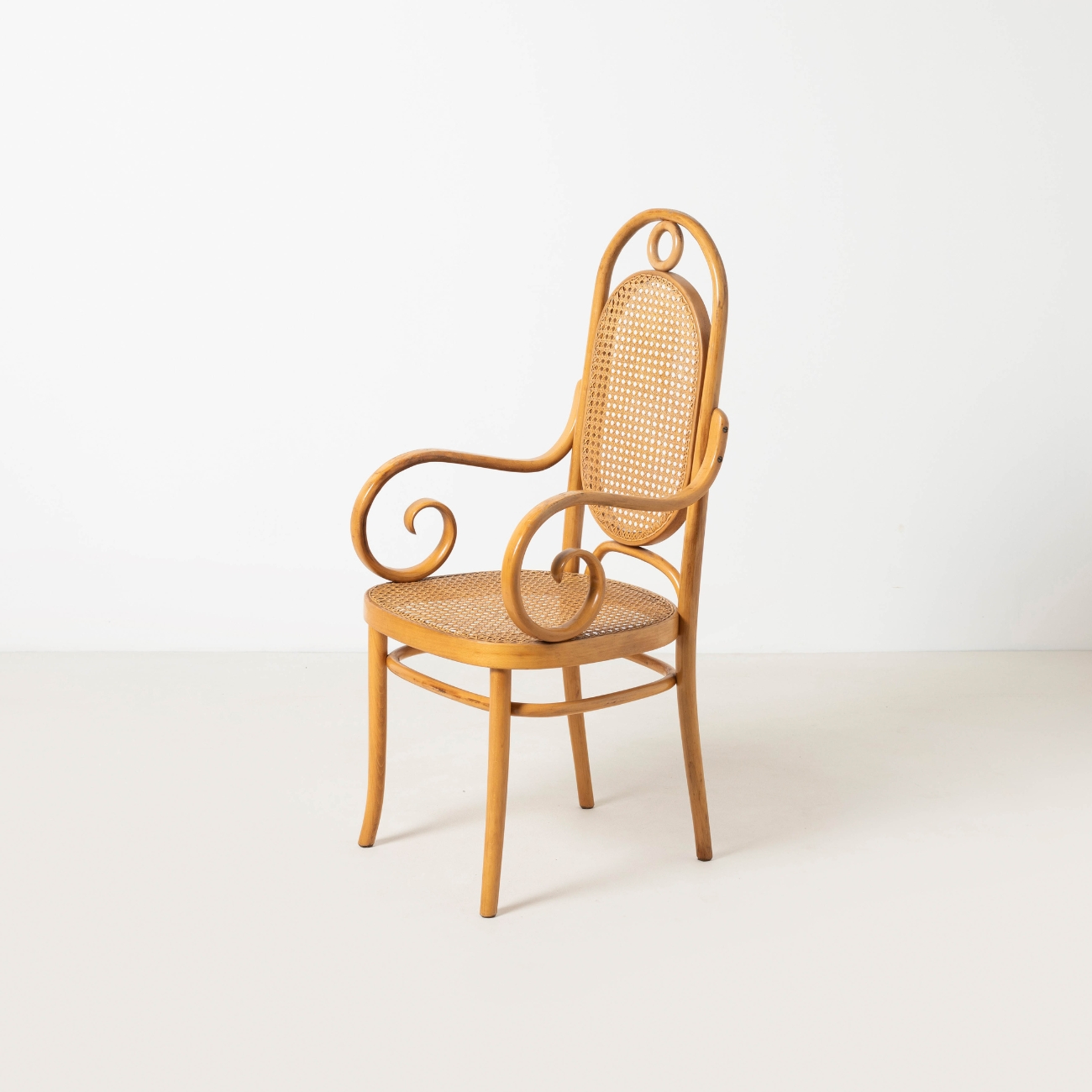 Original wooden surface of the Bentwood chair.