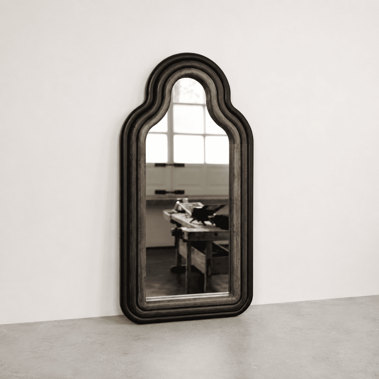 Handcrafted TRN Triple wall mirror by Pani Jurek in solid ash wood, photographed by maybel, specialising in collectible design and exceptional contemporary craft.