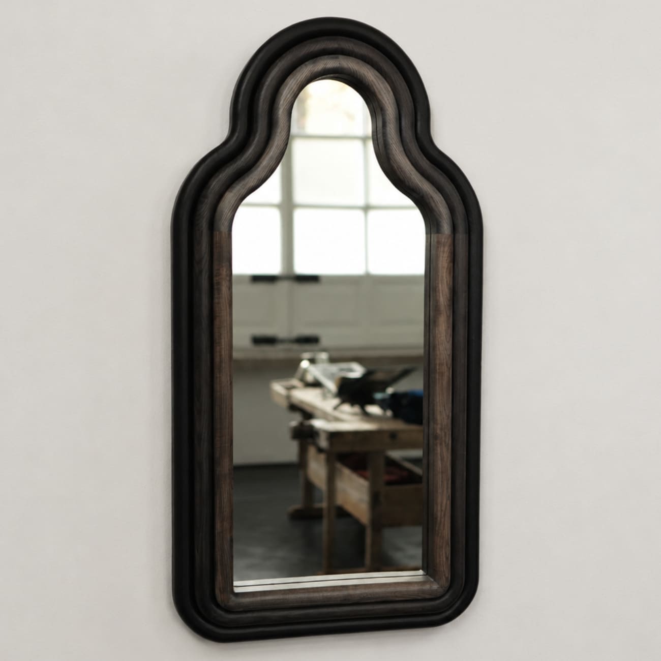 Artisan-crafted TRN Triple wall mirror by Pani Jurek, curated by maybel for interiors focused on collectible design, functional art and timeless craftsmanship.